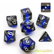 Bescon Mineral Rocks GEM VINES Polyhedral D&D Dice Set of 7, RPG Role Playing Game Dice 7pcs Set